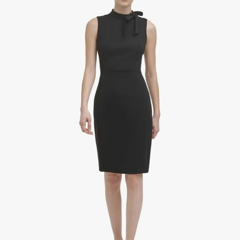 CALVIN KLEIN Neck Tie Sheath Dress